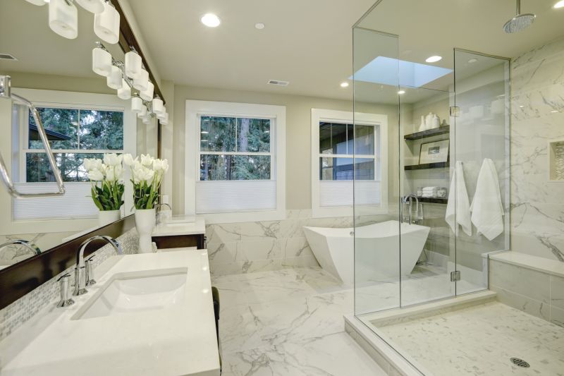 Contemporary Bathroom with Glass Shower